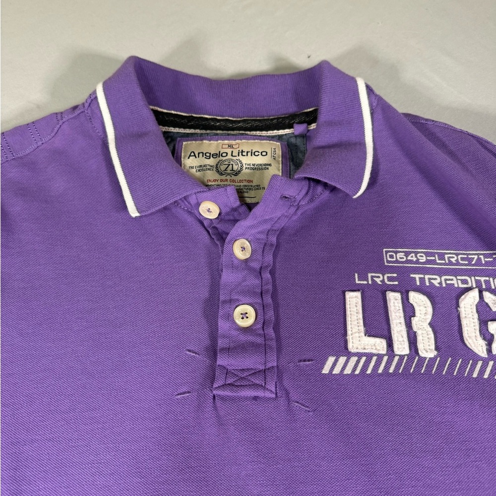 Angelo Litrico Purple‎ Polo Shirt XL Cotton LR G7 - Picture 4 of 12